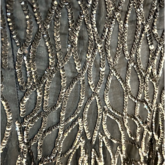 Mark & John By Gopal Black Sequin Beaded Full Length Evening Gown Size Small - Picture 9 of 9